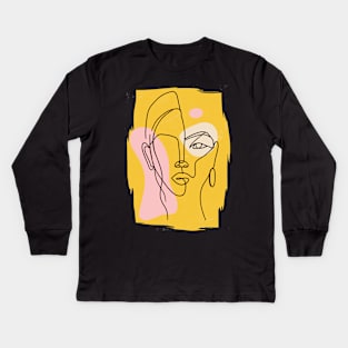 Abstract Face Kids Long Sleeve T-Shirt